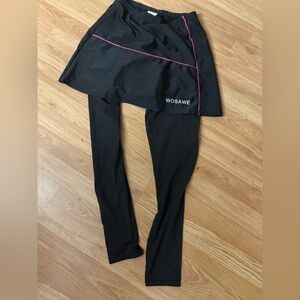 WOSAWE Women's Black Athletic Shorts with Pink Trim